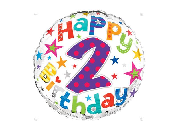 18" - Happy Birthday Stars Helium Balloon
