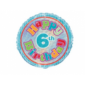 18" - Happy 6th Birthday Prismatic Purple Helium Balloon