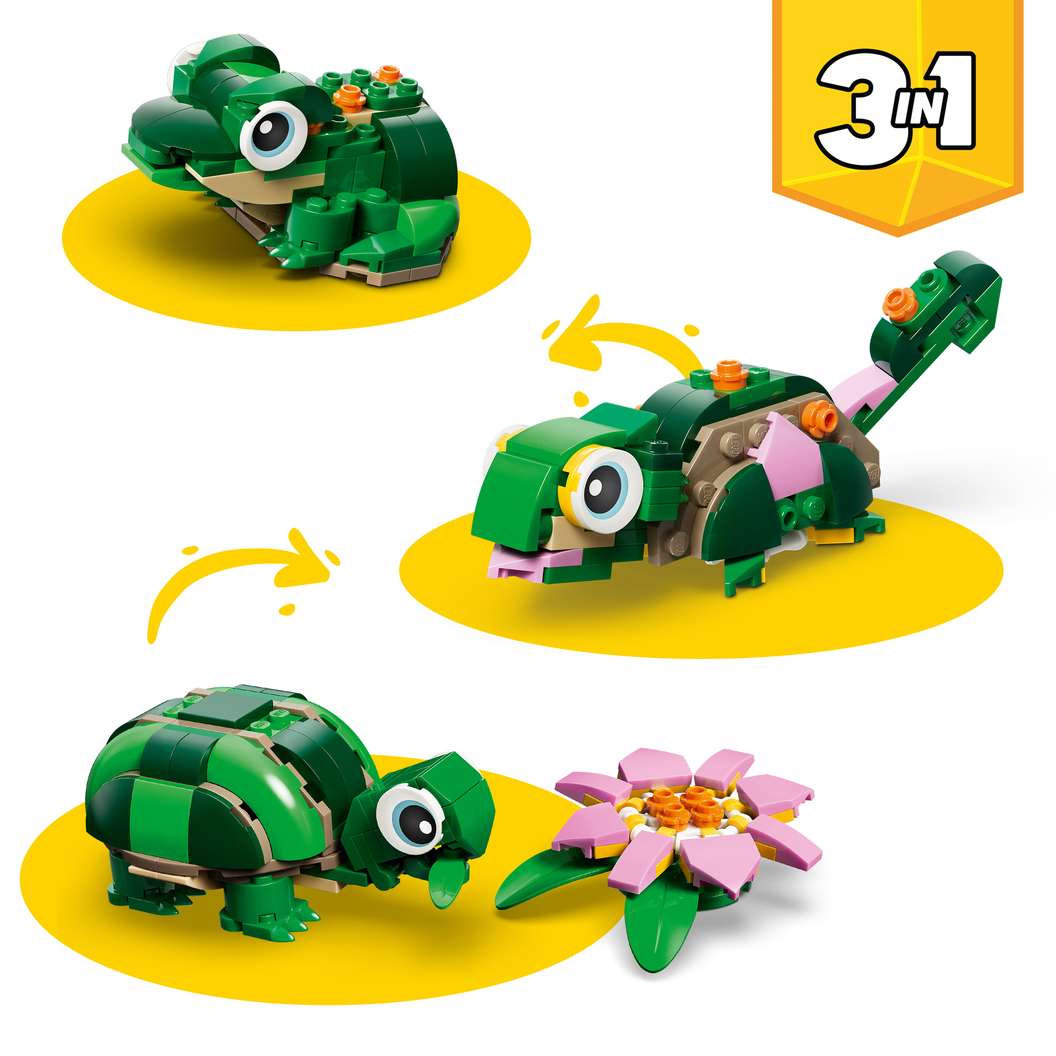 Lego - Creator 3 in 1 Cute Animals: Turtle with a Water Lily Flower 31377
