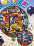 18" - You're 13 Today Blue Gamer Helium Balloon