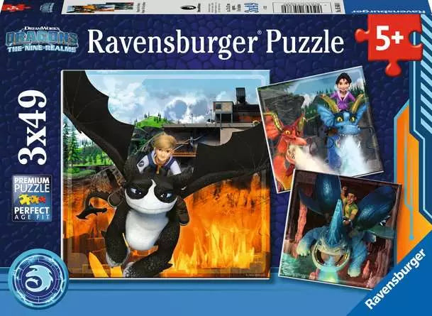 Ravensburger - 3 x 49 Dragons The Nine Realms Jigsaw Puzzle
