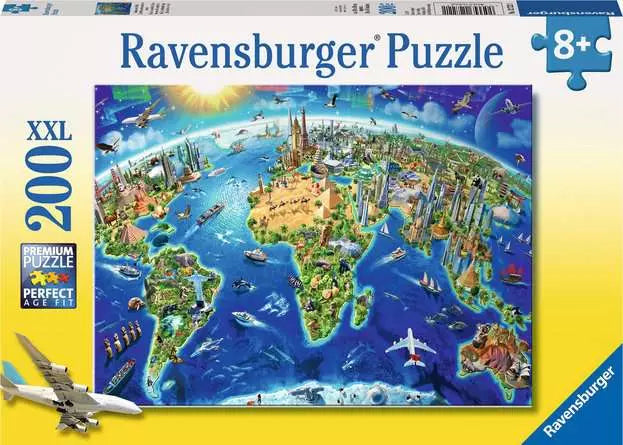 Ravensburger - World Landmarks Map 200XXL Piece Jigsaw Puzzle
