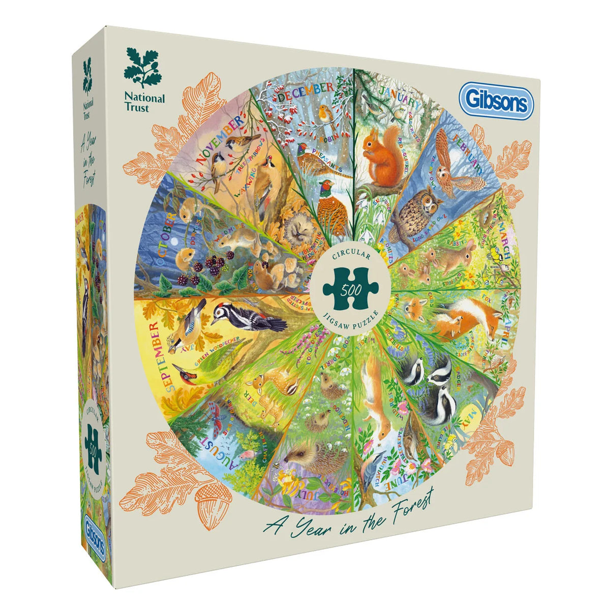 Gibsons - A year in the forest 500 Piece Jigsaw Puzzle