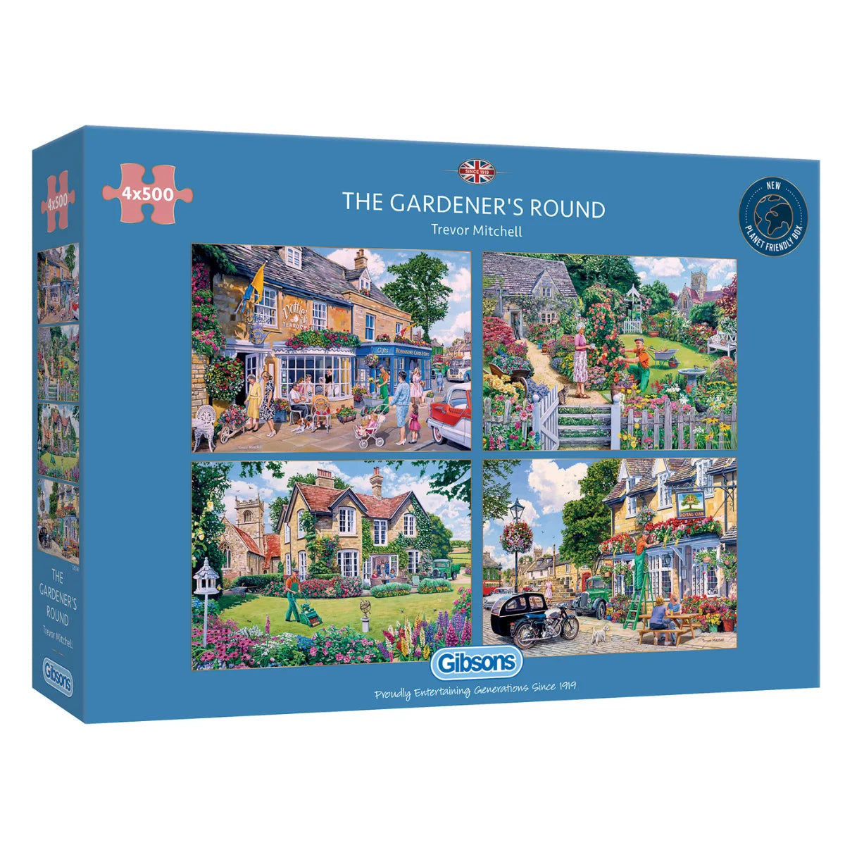 Gibson - The Gardener's Round 4 x 500 Piece Jigsaw Puzzle