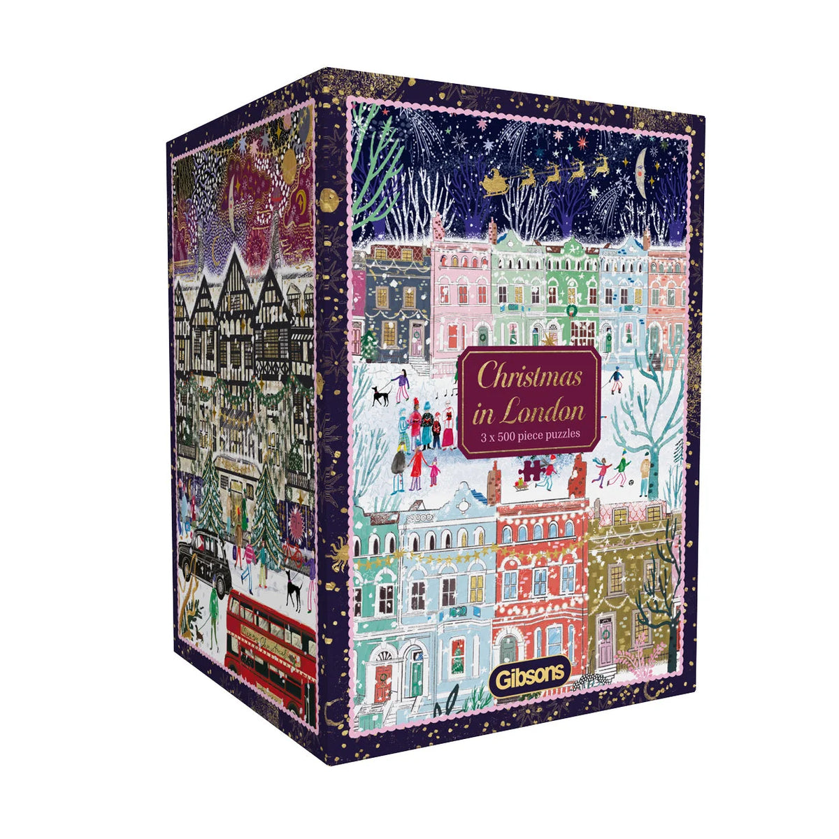 Gibsons - Christmas in London 3 x 500 Piece Jigsaw Puzzles