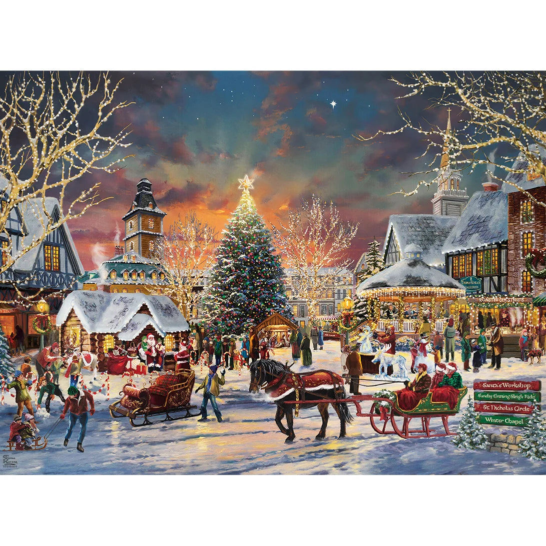 Gibsons - Thomas Kinkade: The Christmas Festival 1000 Piece Jigsaw Puzzle