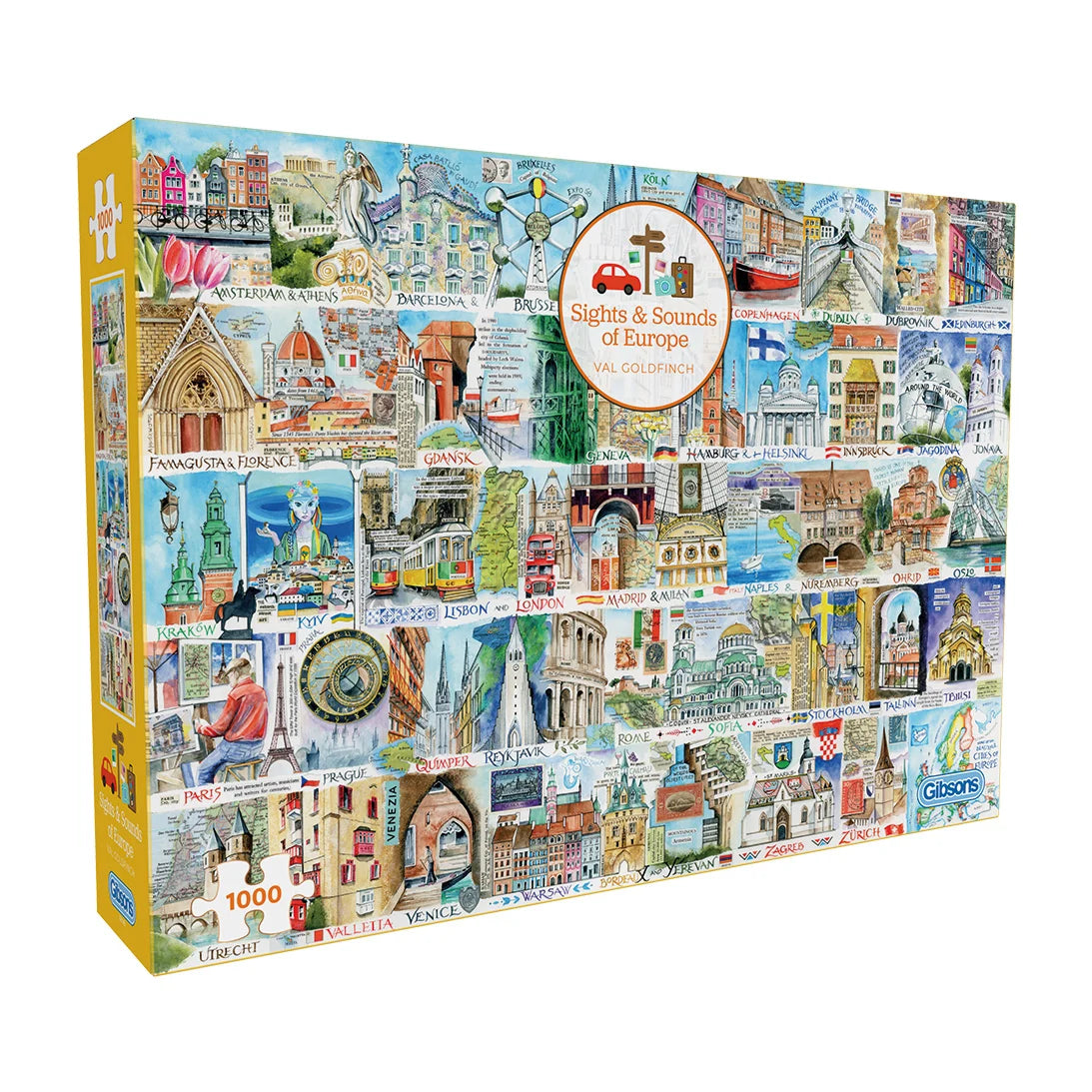Gibsons - Sights & Sounds of Europe 1000 Piece Jigsaw Puzzle