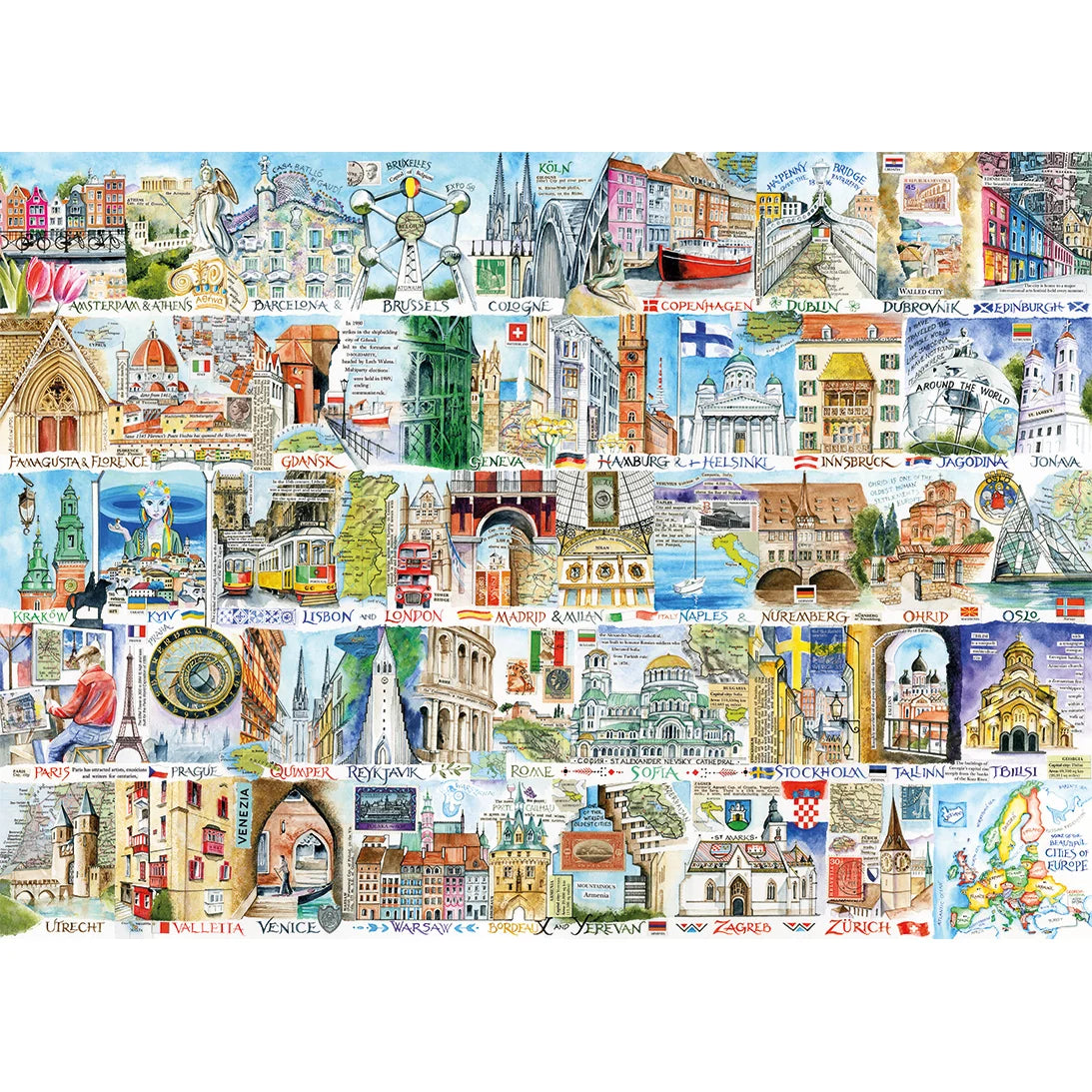 Gibsons - Sights & Sounds of Europe 1000 Piece Jigsaw Puzzle