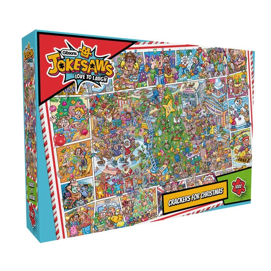 Gibsons - Jokesaws: Crackers for Christmas 1000 Piece Jigsaw Puzzle
