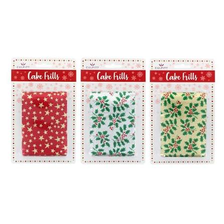 Culpitt Christmas Cake Frill Metallic Print