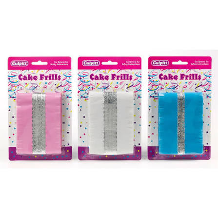 Cake Frills Carded P/B/W Asstd