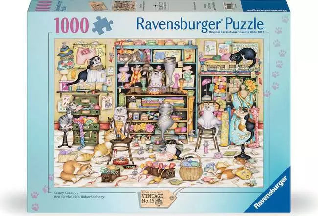 Ravensburger - Crazy Cats...Mrs Hardwick Haberdashery 1000 Piece Jigsaw Puzzle