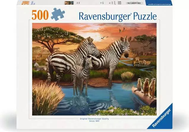 Ravensburger - Zebras at the Waterhole 500 Piece Jigsaw Puzzle