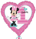 18" - 1st Birthday 1 Minnie Mouse Birthday Helium Balloon