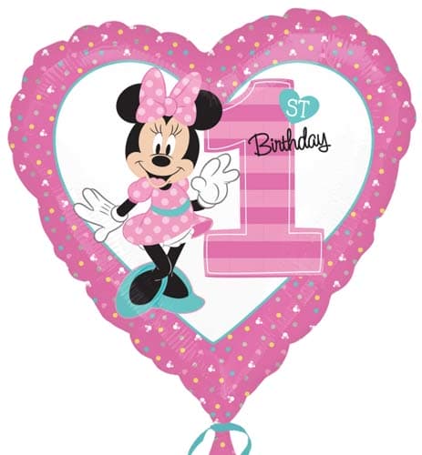 18" - 1st Birthday 1 Minnie Mouse Birthday Helium Balloon