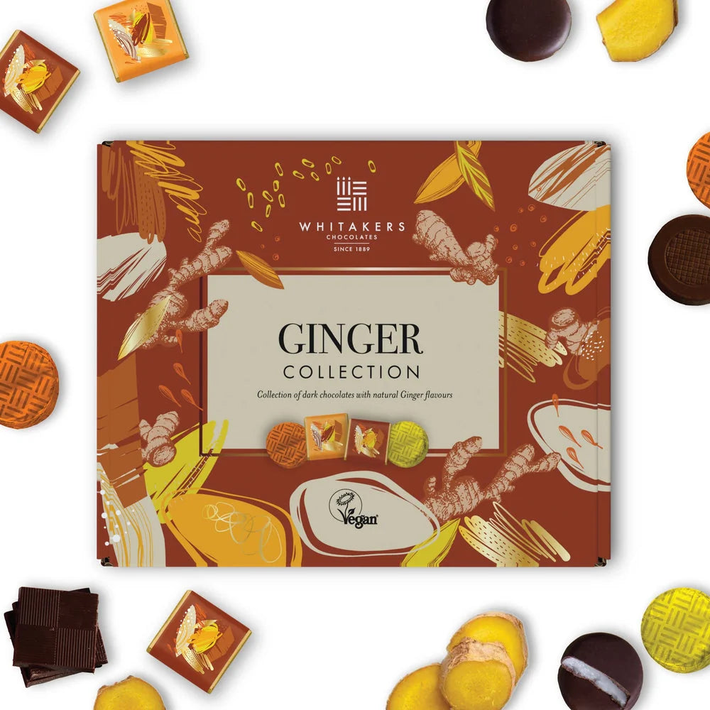 Whitakers Ginger Collection - Assorted Dark Chocolates Box 170g