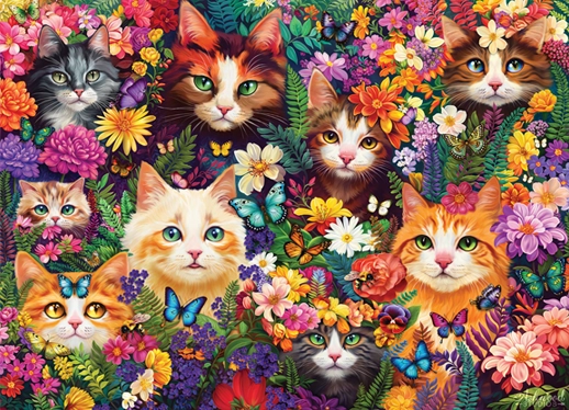 Cobble Hill - Blooming Whiskers 1000 Piece Jigsaw Puzzle