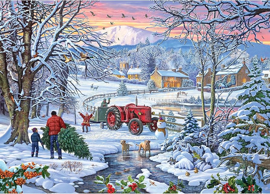 Gibson - Bringing Home The Tree 1000 Piece Jigsaw Puzzle image 1