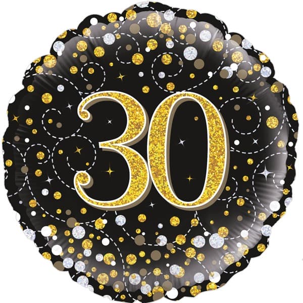 18" - 30th Sparkling Rose Gold Fizz Helium Balloon