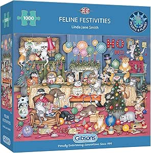 Gibson - Feline Festivities 1000 Piece Jigsaw Puzzle image 0