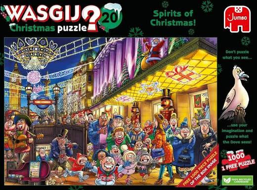 Wasgij - "Christmas" No.20 Spirit of Christmas! 2 x 1000 Piece Jigsaw Puzzle image 0