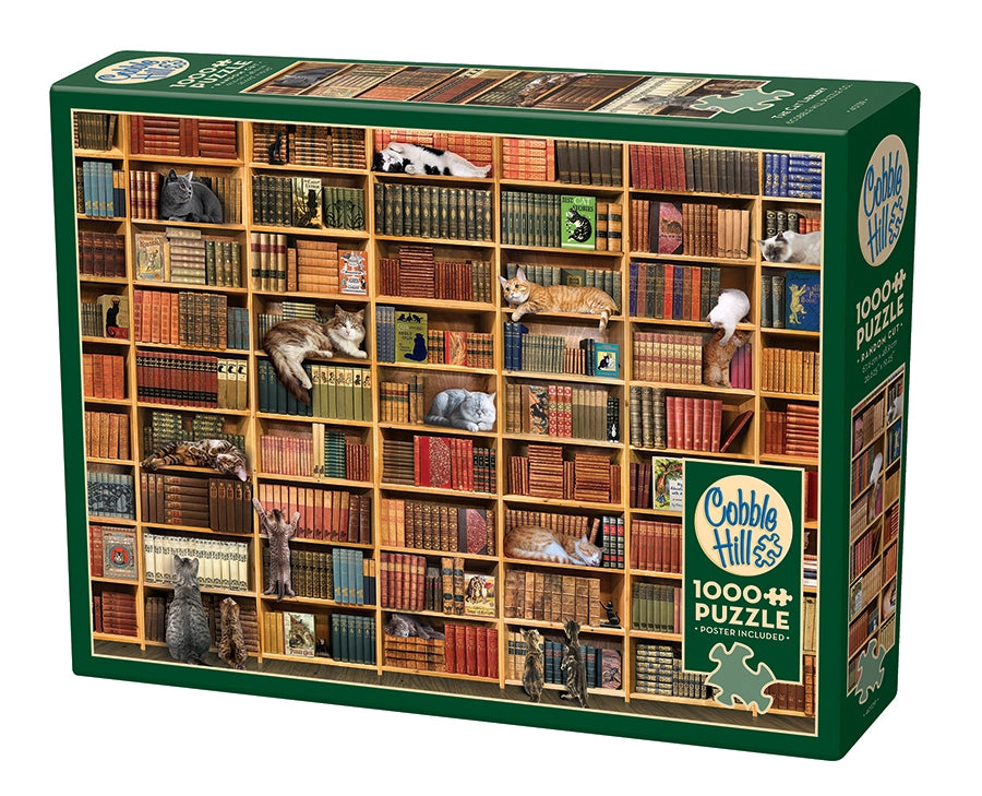 Cobble Hill - The Cat Library 1000 Piece Jigsaw Puzzle