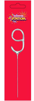 No. 9 Sparkler Candle Silver