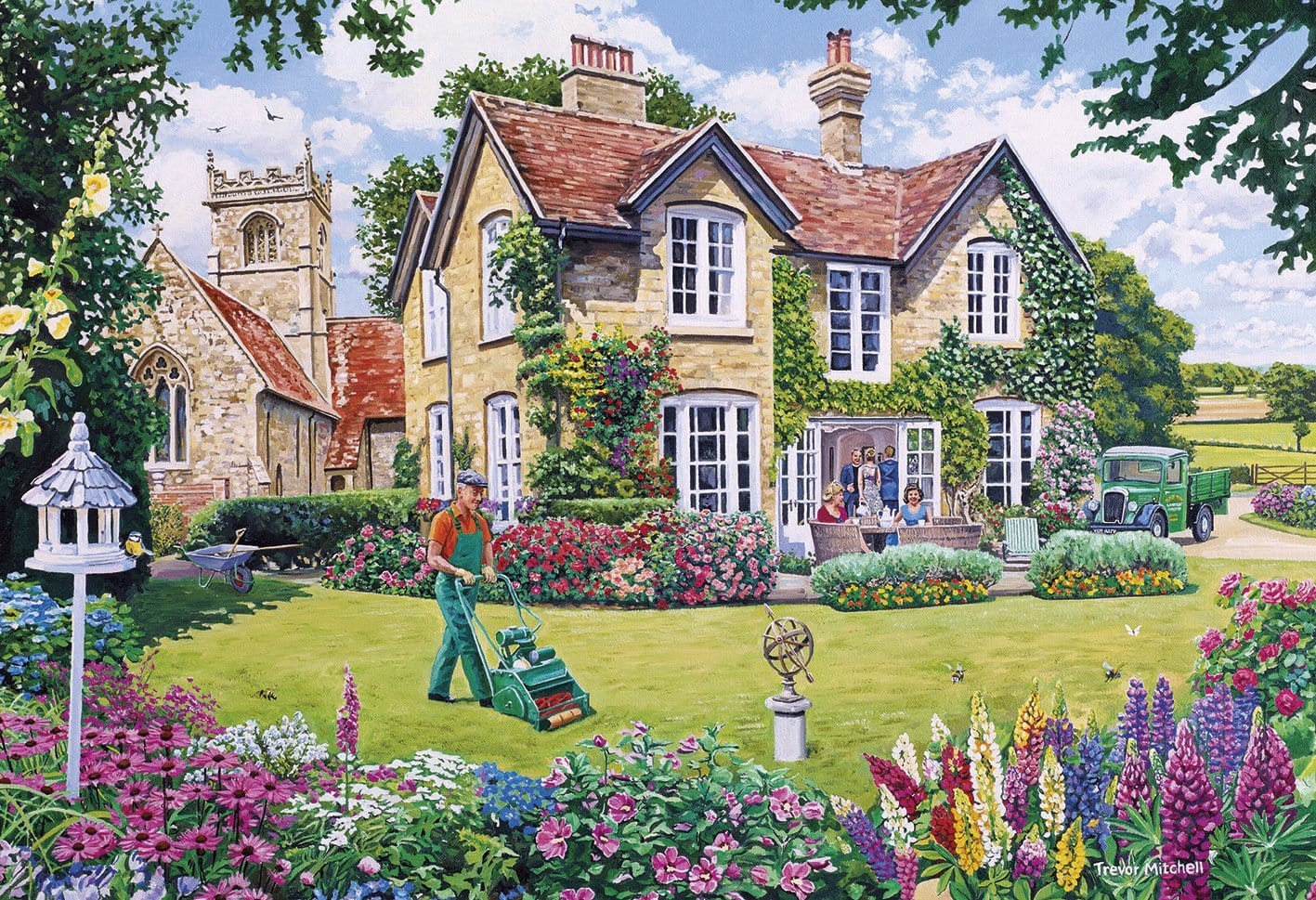 Gibson - The Gardeners Round 4 x 500 Piece Jigsaw Puzzle image 1
