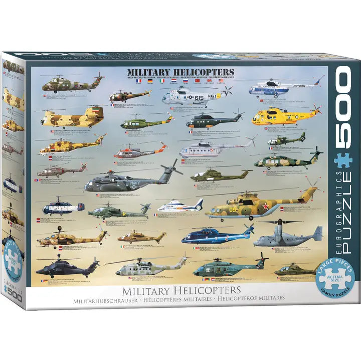 Eurographics - Military Helicopters 500 Piece Jigsaw Puzzle image 0