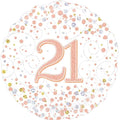 18" - 21st Sparkling Rose Gold Fizz Helium Balloon